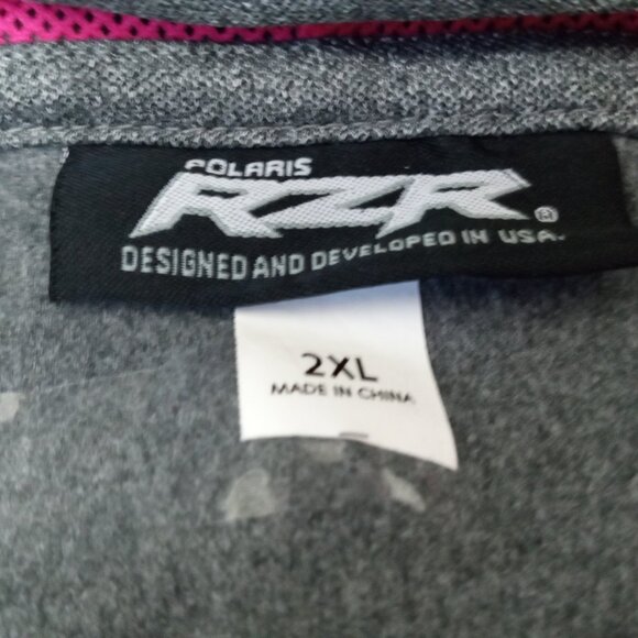 Polaris RZR Women's 2XL Pink & Gray Hoodie Sweatshirt Pullover - Picture 12 of 14